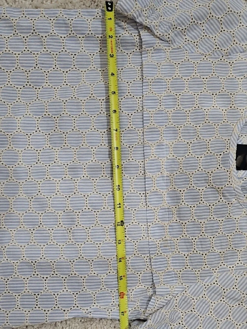 J.Crew Seersucker Circle Eyelet Ribbon-Tie Blouse Size 0